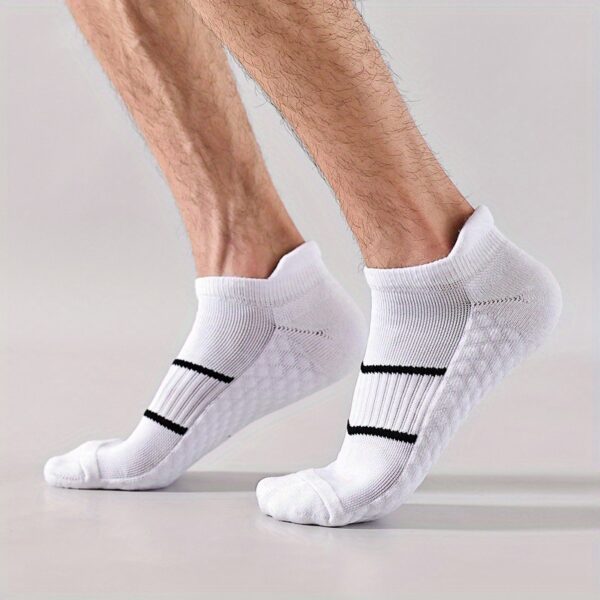 5pairs Men's Professional Sports Socks, Summer Thin Mesh Breathable Sweat-absorbing Anti-odor Ear Lifting Heel Guard Short Socks - Image 26