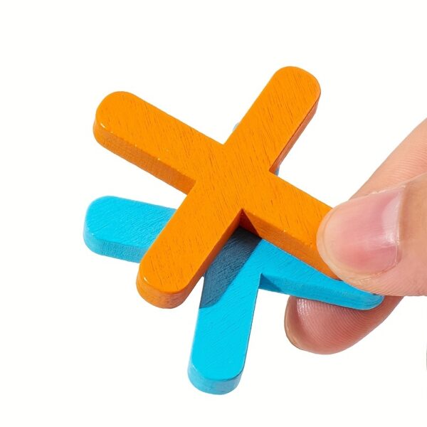 Wooden XO Well Shaped Chess For Children's Puzzle, Nine Palace Grid Chess, Parent-child Interaction, Building Blocks, Leisure Battles, Development Game Toys Halloween, Christmas Gift - Image 8