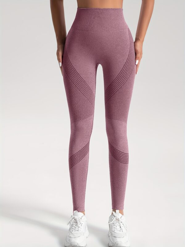 2pcs Solid Color High-Stretch Fitness Yoga Sports Leggings, Soft Breathable Yoga Tight Pants, Women's Activewear - Image 57