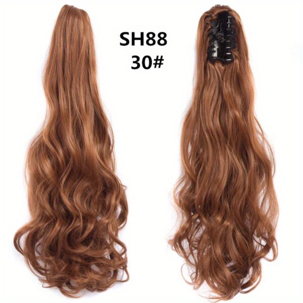 Long Wavy Ponytail Extensions - 55.88 cm Claw Clip In Synthetic Hair Piece For Women - Add Volume And Style To Your Hair Halloween Christmas - Image 17