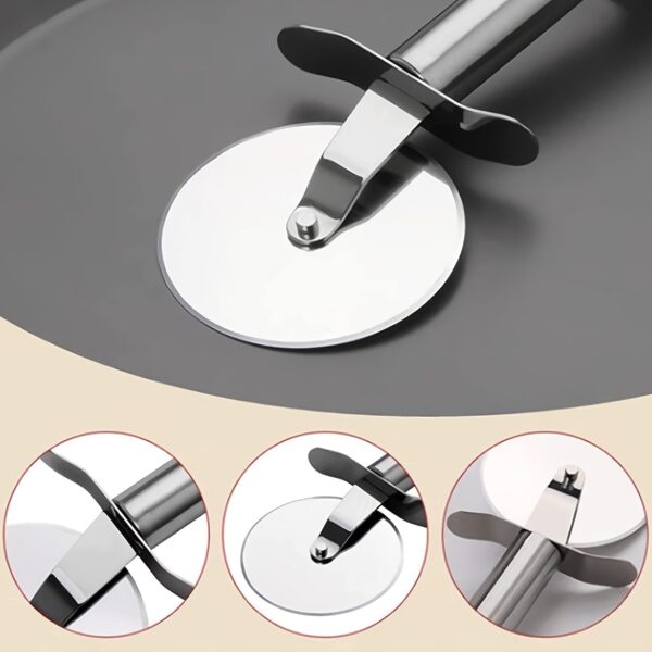 Effortlessly Roll Out Perfect Pizza with this Stainless Steel Pizza Wheel Knife Kitchen Accessories - Image 5