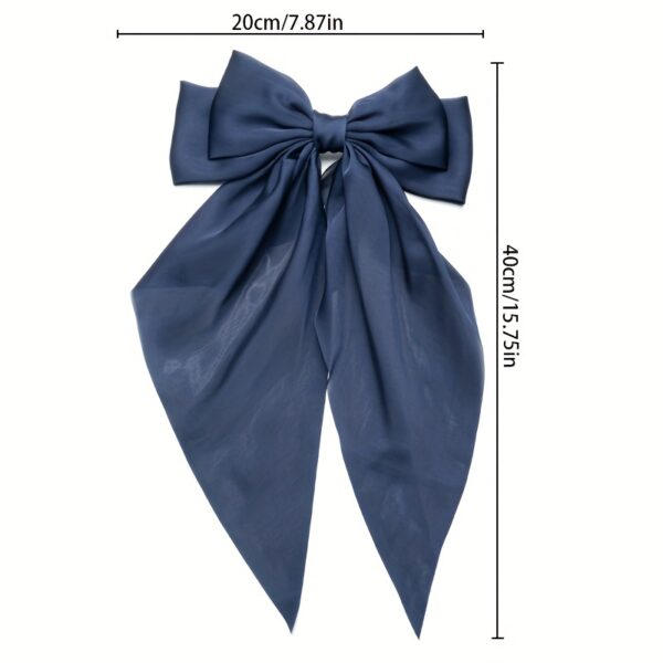 Korean Style Fashion Large Red Bow Knot Fabric Hair Clip Women Long Ribbon Butterfly Hair Clip - Image 2