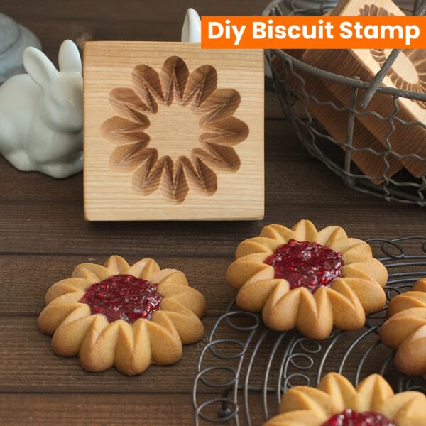 Cippes Wooden Cookie Cutter Mold, 3D Heart Daisy Snow Patterns, DIY Biscuit Stamp for Pastry, Embossing Craft Decorating Baking Tool, Ideal for Thanksgiving, Christmas, Valentine'S Day, Mother'S Day - Image 23