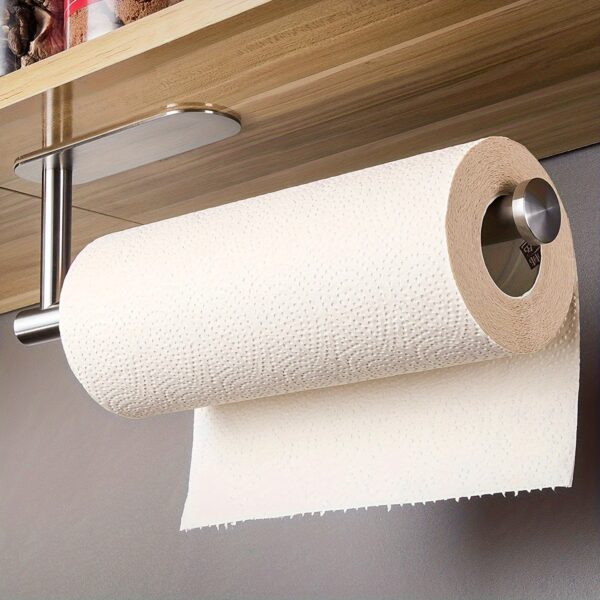 Self Adhesive Paper Towel Holder Under Cabinet For Kitchen, Paper Towel Roll Holder Wall Mount - Image 18