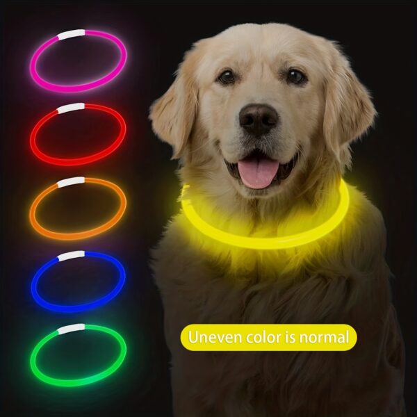 [USB Rechargeable LED Dog Collar] Pet Dog LED Light Collar Whole Luminous At Night Anti-loss USB Rechargeable Dog Collar - Image 5
