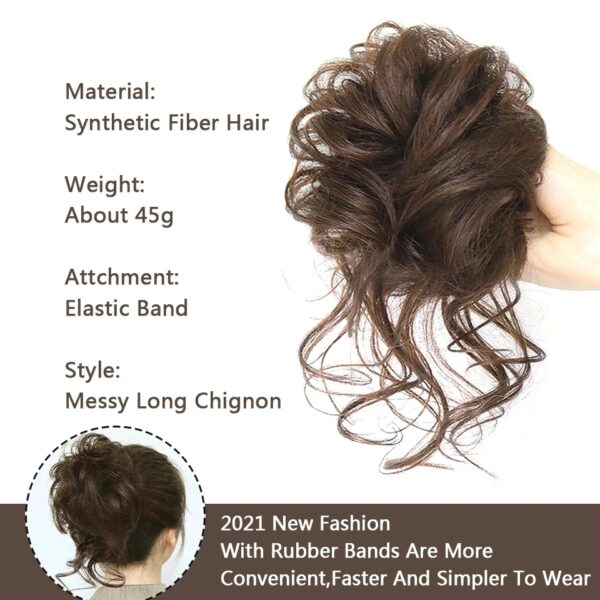 Add Volume and Style with Synthetic Messy Curly Hair Bun Chignon Scrunchy Hair Band! Hair Accessories Halloween Christmas - Image 31