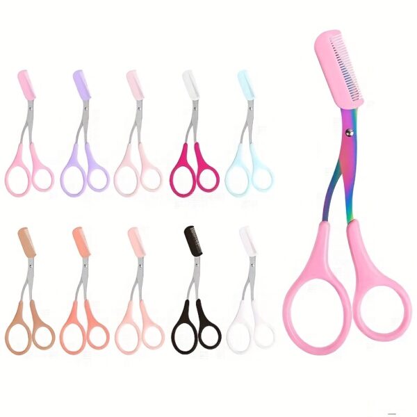 Eyebrow Trimmer Scissor With Comb Lady Woman Men Hair Removal Grooming Shaping Stainless Steel Eyebrow Remover Makeup Tool - Image 4
