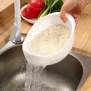 1pc, Rice Washing Drain Basket, Rice Washing Filter Basket, Creative Rice Washing Sieve, Plastic Rice Colander, Household Rice Washing Basket, Multifunctional Rice Washing Basin, Kitchen Stuff, Kitchen Gadgets