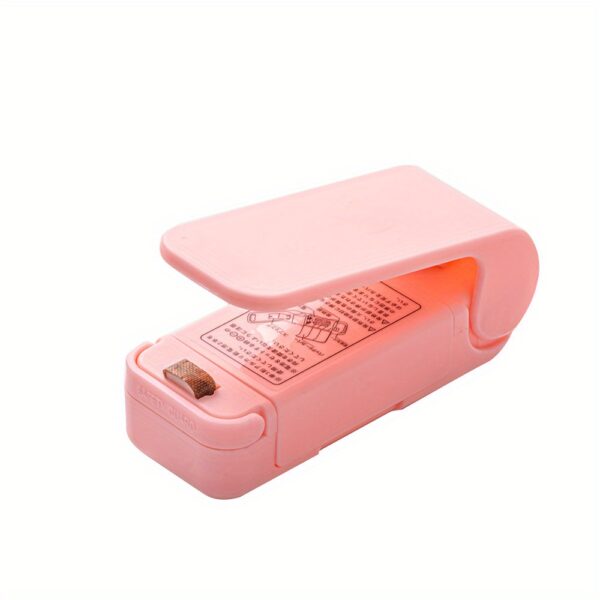 1pc Mini Handheld Snack Sealer – Compact ABS Plastic Bag Sealer for Freshness, Easy-to-Use Kitchen Gadget in White/Pink, Battery Operated (AA Batteries Not Included), Mini Bag Sealer - Image 6