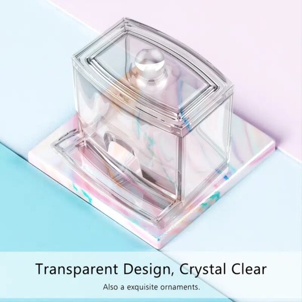 1pc Cotton Swab Holder Cotton Ball Dispenser Organizer Clear Bathroom Storage Containers - Image 14
