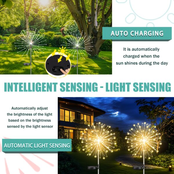 8 Lighting Modes Outdoor Solar LED Smart Lights, Solar Festival Viewing Decorative Lights for Garden Pathway and Patio Villa Illumination - Image 11