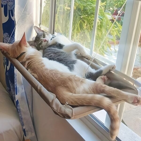 Ultra-Soft Cat Window Hammock Bed - Cozy Cloud-Like Perch for Feline Naptime - Securely Mounted, Enhances Cats View - Perfect Space-Saving Solution for Cat Lovers - Image 4