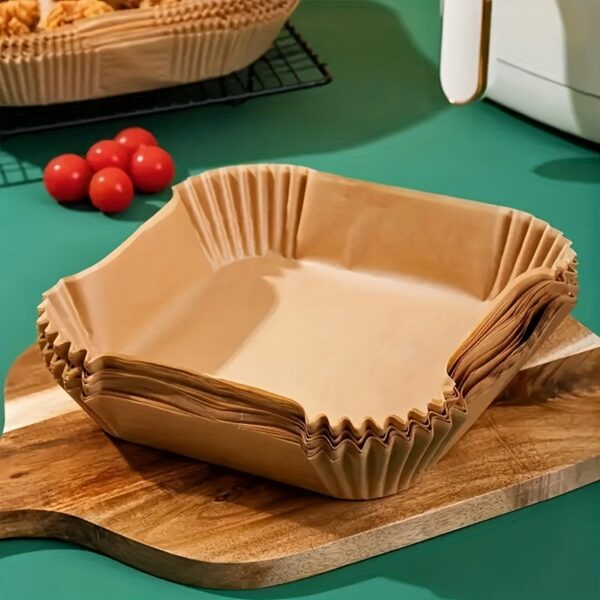 10/50/100pcs Disposable Square Paper Air Fryer Liners, 6.3'' Large Size Paper Basket Bowls, Non-Stick Baking Trays, Oven Accessories, Multi-Functional Kitchen Gadgets & Accessories - Image 8