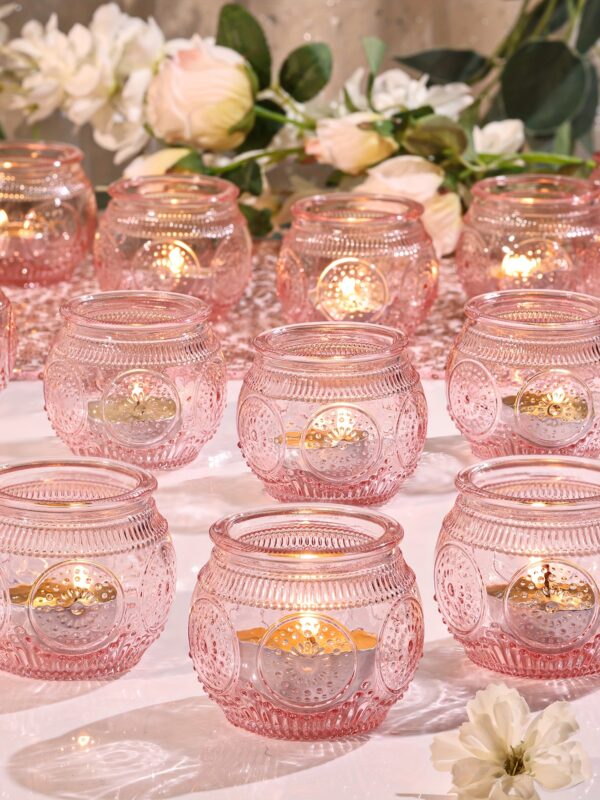 Glass Tea Light Candle Holders, Polished Finish, Flower Theme, Tabletop Mount, Versatile for Wedding, Shower, Party Decoration, Ideal for Christmas, Halloween, Easter, Thanksgiving, Valentine'S Day - Image 19