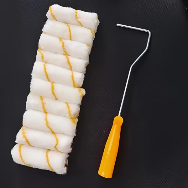 1pc Paint Roller Set, includes 1 handle, 10 paint rollers Extendable Handle, 4-Inch Sleeves, Versatile Application Roller Holder Washable Sleeves, Home Decor Paint Supplies, Wall and Ceiling Paint Brush Sleeves, Professional Effects - Image 7