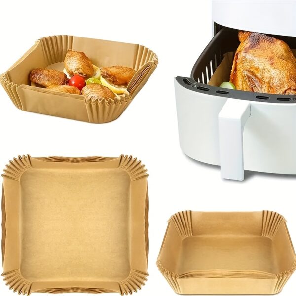 10/50/100pcs Disposable Square Paper Air Fryer Liners, 6.3'' Large Size Paper Basket Bowls, Non-Stick Baking Trays, Oven Accessories, Multi-Functional Kitchen Gadgets & Accessories - Image 33