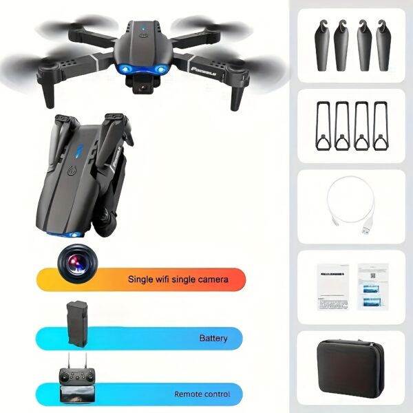 E99 Foldable Drone with Dual HD Cameras, 2.4GHz WiFi FPV Live Video Transmission, Remote Control Quadcopter for Beginners - Ideal Indoor & Outdoor Gift for Men, Indoor Flying | Modern Drone | Stable Flight Drone - Image 5
