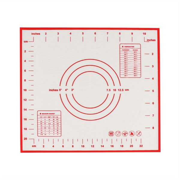 1pc Non-Slip Silicone Baking Mat with Measurement Counter and Dough Rolling and Pie Crust Mats - Perfect for Baking and Cooking Kitchen Accessories - Image 3