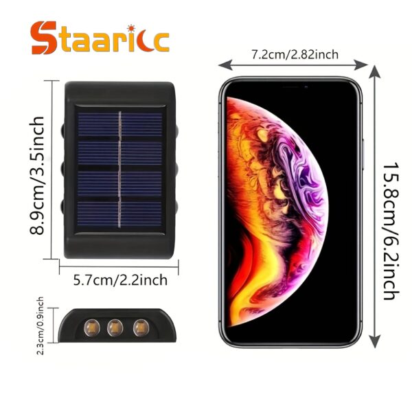 Staaricc 8/6/4/2pcs Solar Wall Light, Outdoor 6 LED Deck Lights, Wall Light, for Courtyard, Street, Fence, Garage, Garden Perfect Decoration - Image 4