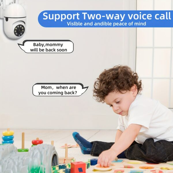 1pc JOOAN Wireless Security Camera, 1080P HD Indoor/Outdoor Cam with Color Night Vision, 2-Way Audio, PTZ Technology, Wall Hanging, App Control, Audio & Motion Alerts, USB Powered, 1920x1080 Resolution, Wi-Fi Smart Home Security Camera with Motion Trackin - Image 6