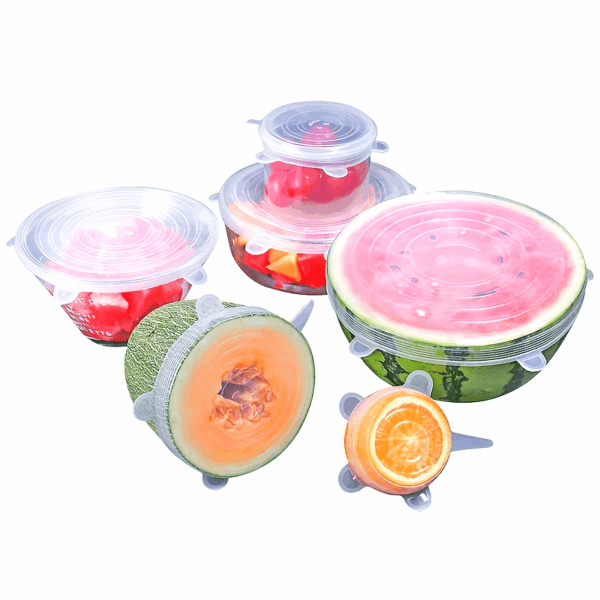 6-Pack Silicone Elastic Lids, Reusable Durable Food Storage Bowl Covers, BPA-Free, Dishwasher & Freezer Safe, Kitchen Accessories - Image 12