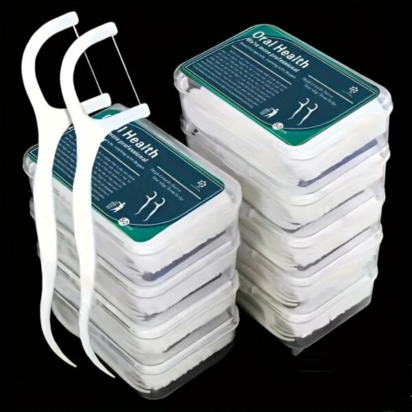 50pcs Dental Health Floss Picks - Deep Cleaning, Portable & Disposable for Daily Oral Care, Travel-Friendly with Original Flavor Polyester Sticks, Teeth Cleaning Tools - Image 4