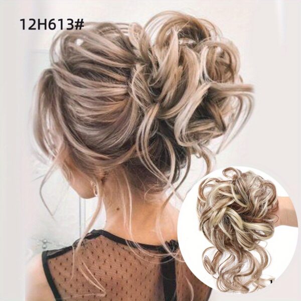 Add Volume and Style with Synthetic Messy Curly Hair Bun Chignon Scrunchy Hair Band! Hair Accessories Halloween Christmas - Image 16