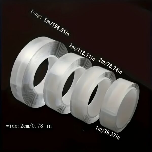 Versatile Transparent Double-Sided Tape - Reusable, Strong Adhesive for Home, Kitchen, Office & Car Use! - Image 12