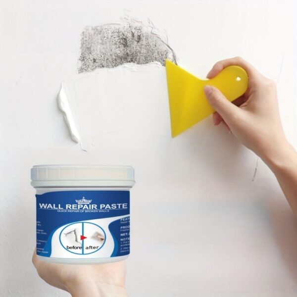 [Long-Lasting Hole Repair Putty] HOLE REPAIR PUTTY - Prevents cracks, durable and long-lasting - Easily repairs holes, cracks, dents and other plasterboard damage - Mild ingredients - Suitable for use on walls - Wall Putty - White, Odorless, Plasterboard - Image 17