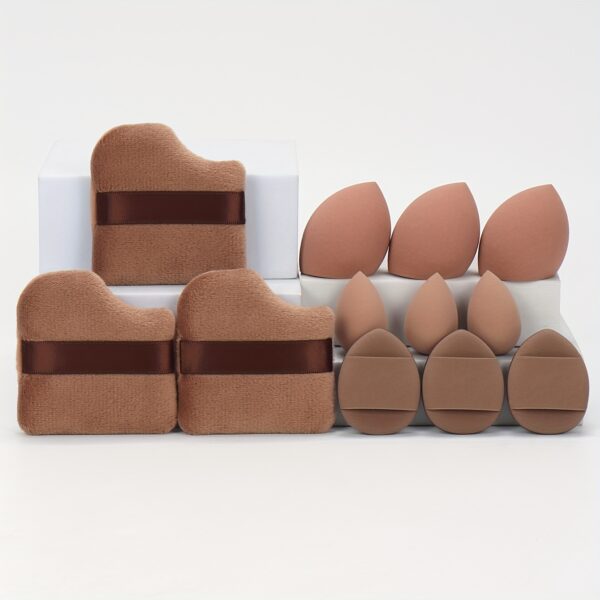 12pcs All-Purpose Makeup Sponge Set, Consisting of 3 Loose Powder Puffs, 3 Mini Air Cushion Puffs, 3 Beauty Eggs And 3 Mini Beauty Eggs. Foundation Blending Beauty Sponges, Liquid, Cream And Powder Flawless, Latex-Free Wet And Dry Foundation Makeup Cream, - Image 24