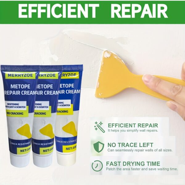 ProFix Wall Repair Kit - Fast-Drying, Easy-to-Use Paste for Home Walls, Gypsum Dents & Wood Scratches with White Putty Nail Hole Filler and Scraper for Smooth Finish - Image 8