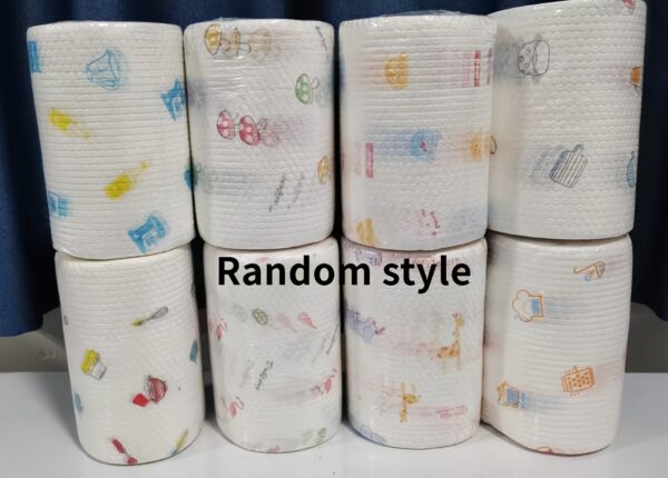 400-Sheet Roll of Efficient Disposable Kitchen Towels - Washable, Non-Stick Oil, Degreasing Cloths for Household Cleaning - Assorted Styles lazy rag kitchen paper towels - Image 15