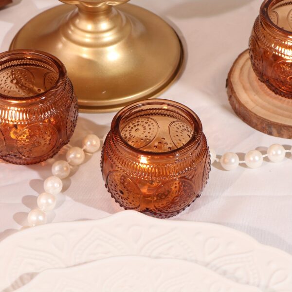 Glass Tea Light Candle Holders, Polished Finish, Flower Theme, Tabletop Mount, Versatile for Wedding, Shower, Party Decoration, Ideal for Christmas, Halloween, Easter, Thanksgiving, Valentine'S Day - Image 12