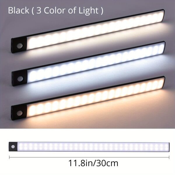 1pc KATHYLIGHT LED Motion Sensor Cabinet Light, Brushed Metal Strip Sconce with Voice Control, Wireless Magnetic USB Rechargeable, Auto-shut-off, Detachable Fixture, Plastic Shade, for Wardrobe, Closet, Kitchen, Stairs, Corridor, Shelf - 800mAh Lithium Ba - Image 13