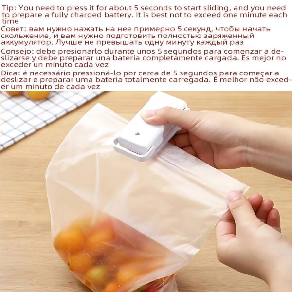 1pc Mini Handheld Snack Sealer – Compact ABS Plastic Bag Sealer for Freshness, Easy-to-Use Kitchen Gadget in White/Pink, Battery Operated (AA Batteries Not Included), Mini Bag Sealer - Image 16