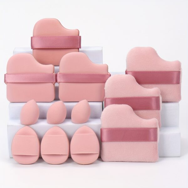 12pcs All-Purpose Makeup Sponge Set, Consisting of 3 Loose Powder Puffs, 3 Mini Air Cushion Puffs, 3 Beauty Eggs And 3 Mini Beauty Eggs. Foundation Blending Beauty Sponges, Liquid, Cream And Powder Flawless, Latex-Free Wet And Dry Foundation Makeup Cream, - Image 26