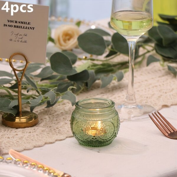 Glass Tea Light Candle Holders, Polished Finish, Flower Theme, Tabletop Mount, Versatile for Wedding, Shower, Party Decoration, Ideal for Christmas, Halloween, Easter, Thanksgiving, Valentine'S Day - Image 7