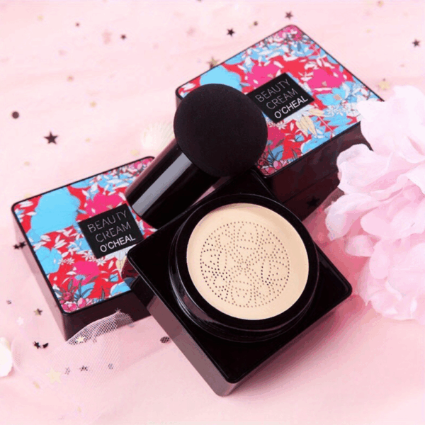 Mushroom Head Foundation BB Cream - Full Coverage, Long-Lasting Moisturizing Concealer for All Skin Types, Natural Nude Finish with Floral Packaging, Longlasting Foundation | Artistic Packaging | Vibrant Design - Image 12