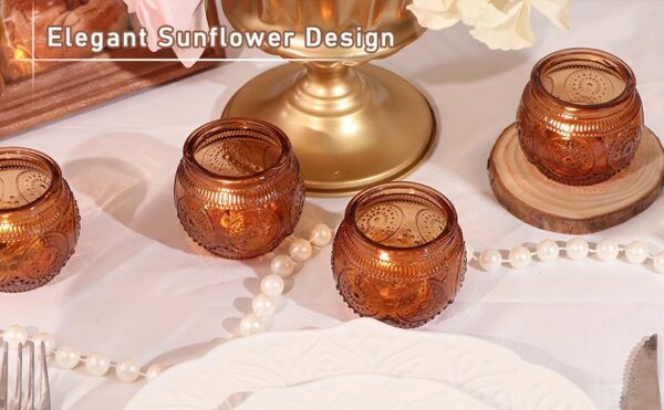 Glass Tea Light Candle Holders, Polished Finish, Flower Theme, Tabletop Mount, Versatile for Wedding, Shower, Party Decoration, Ideal for Christmas, Halloween, Easter, Thanksgiving, Valentine'S Day - Image 18