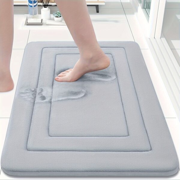 1pc Vintage-Inspired Memory Foam Bath Mat - Non-Slip, Absorbent, Cushioned Floor Mat for Kitchen, Bathroom, Bedroom, Laundry Room - Rectangular Polyester Blend Area Rug with Geometric Pattern, Perfect Gift for Women, Mom, Daughter, Bathroom Mat | Vintagei - Image 30