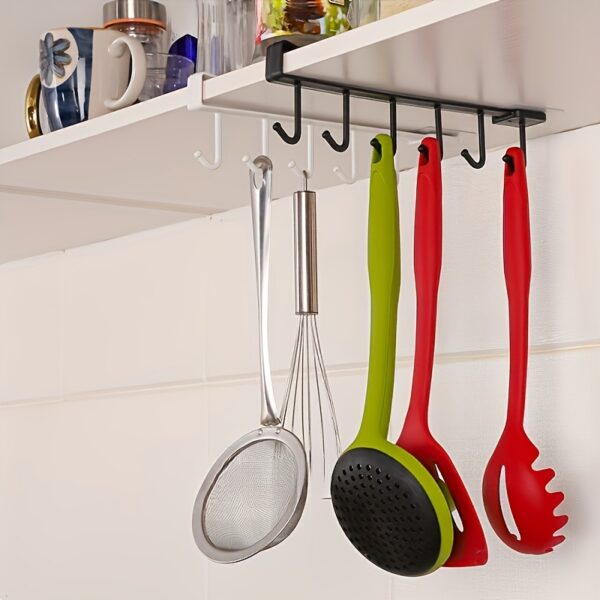 1pc Multifunctional 6-Hook Kitchen Storage Rack - A Suitable Solution for Organizing Cups, Mugs And Clothes in The Kitchen And Dining Room - Image 3