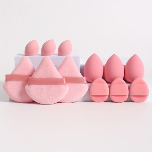 12pcs All-Purpose Makeup Sponge Set, Consisting of 3 Loose Powder Puffs, 3 Mini Air Cushion Puffs, 3 Beauty Eggs And 3 Mini Beauty Eggs. Foundation Blending Beauty Sponges, Liquid, Cream And Powder Flawless, Latex-Free Wet And Dry Foundation Makeup Cream, - Image 19