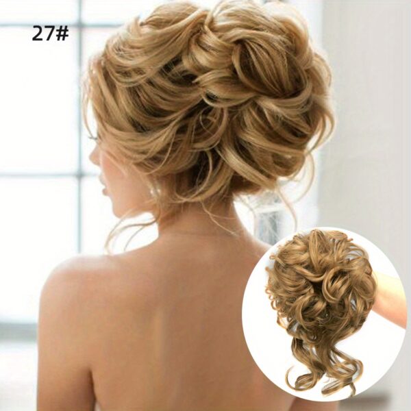Add Volume and Style with Synthetic Messy Curly Hair Bun Chignon Scrunchy Hair Band! Hair Accessories Halloween Christmas - Image 18