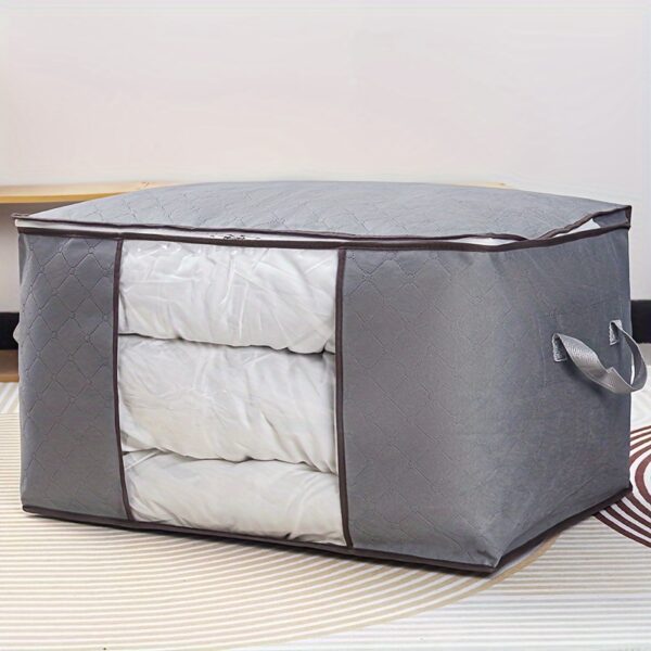 Large Clothing Storage Bag, Clothing Organizer With Clear Window, Storage Box Container For Blankets - Image 3