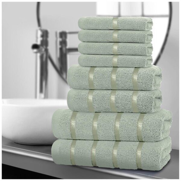 8pcs Egyptian Cotton Towel Set | Quick-Drying & Highly Absorbent | Includes 4 Face, 2 Hand, 2 Bath Towels | Sophisticated Boston Design | 15 Elegant Colours | Machine Washable - Image 7