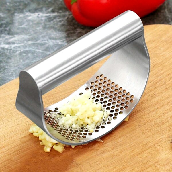 1pc, Garlic Press, Stainless Steel Garlic Press, Rocker Metal Garlic Mincer, Washable Garlic Crusher, Kitchen Garlic Chopper, Garlic Masher, Kitchen Stuff, Kitchen Gadgets Kitchen Accessories - Image 21