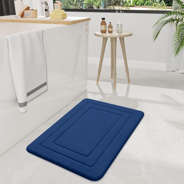 1pc Vintage-Inspired Memory Foam Bath Mat - Non-Slip, Absorbent, Cushioned Floor Mat for Kitchen, Bathroom, Bedroom, Laundry Room - Rectangular Polyester Blend Area Rug with Geometric Pattern, Perfect Gift for Women, Mom, Daughter, Bathroom Mat | Vintagei - Image 34