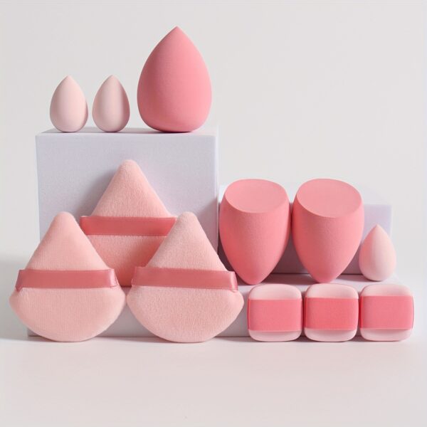 12pcs All-Purpose Makeup Sponge Set, Consisting of 3 Loose Powder Puffs, 3 Mini Air Cushion Puffs, 3 Beauty Eggs And 3 Mini Beauty Eggs. Foundation Blending Beauty Sponges, Liquid, Cream And Powder Flawless, Latex-Free Wet And Dry Foundation Makeup Cream, - Image 20
