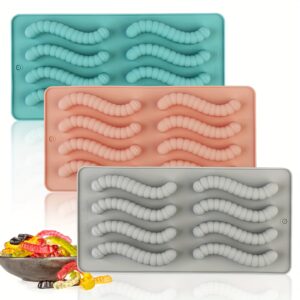 Vibrant Silicone Worm Mold - Non-Stick, Easy Release, BPA-Free, Perfect for Halloween Decorations, Cake Making, Gelatin, Gummies, Chocolate Crafting, and Creative Food Presentation