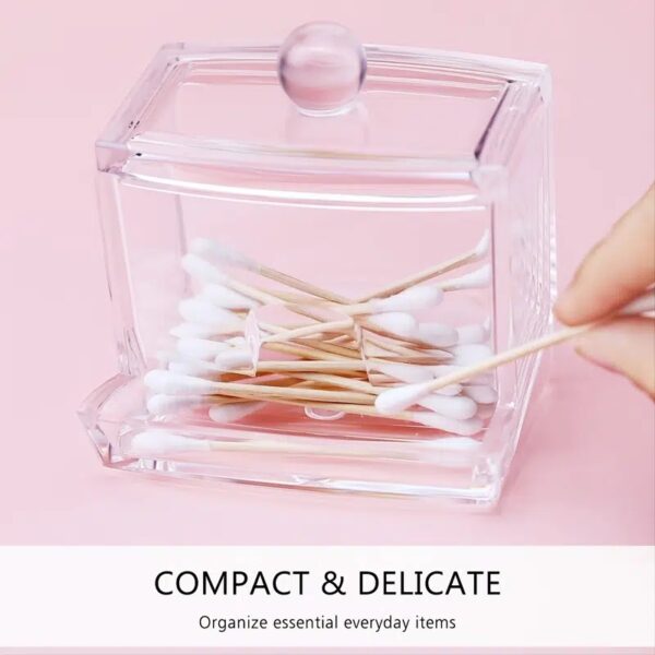 1pc Cotton Swab Holder Cotton Ball Dispenser Organizer Clear Bathroom Storage Containers - Image 11